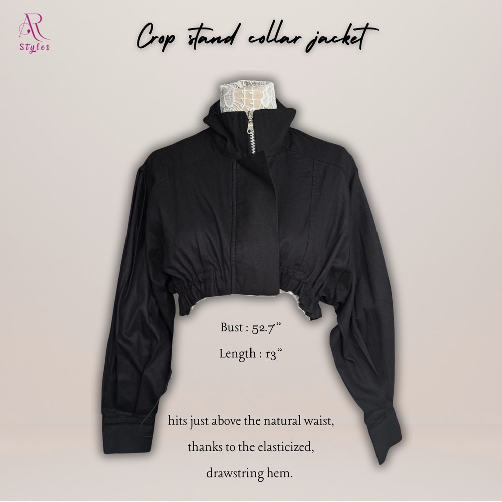 NWT Crop Stand Collar Jacket